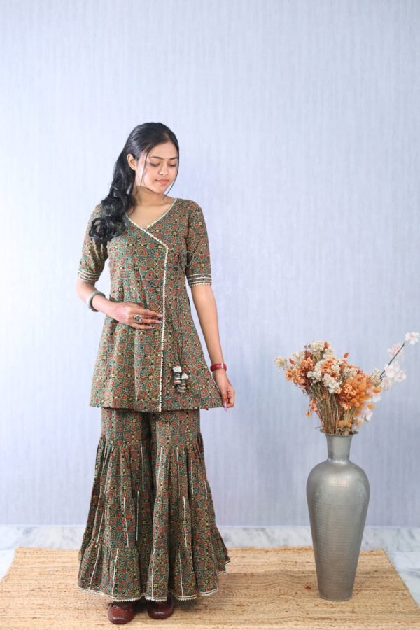 Ajrakhiya Collection – Sharara Set - Image 5