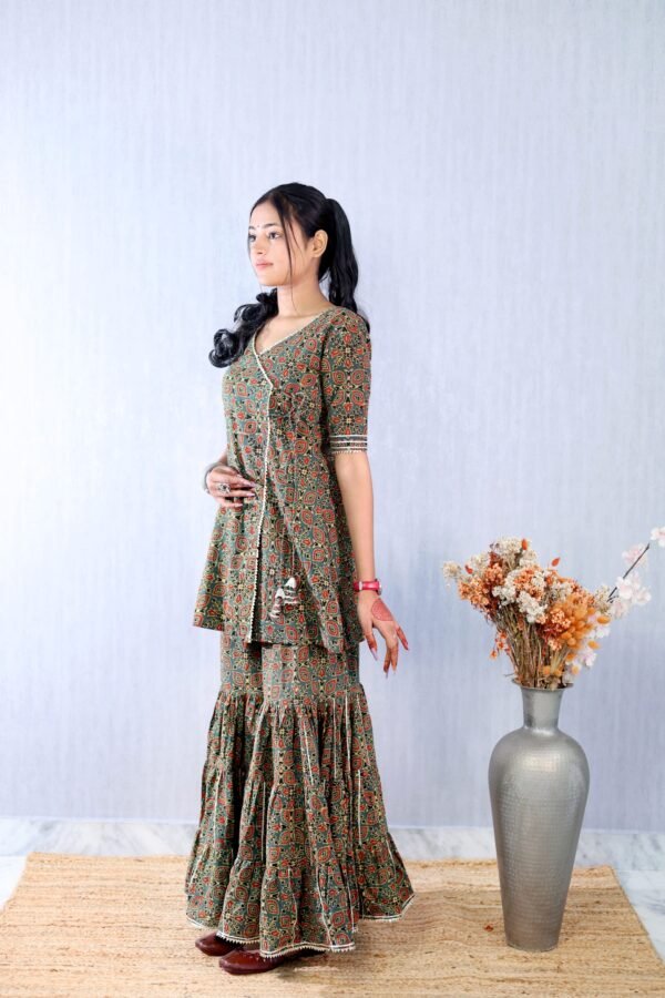 Ajrakhiya Collection – Sharara Set - Image 4