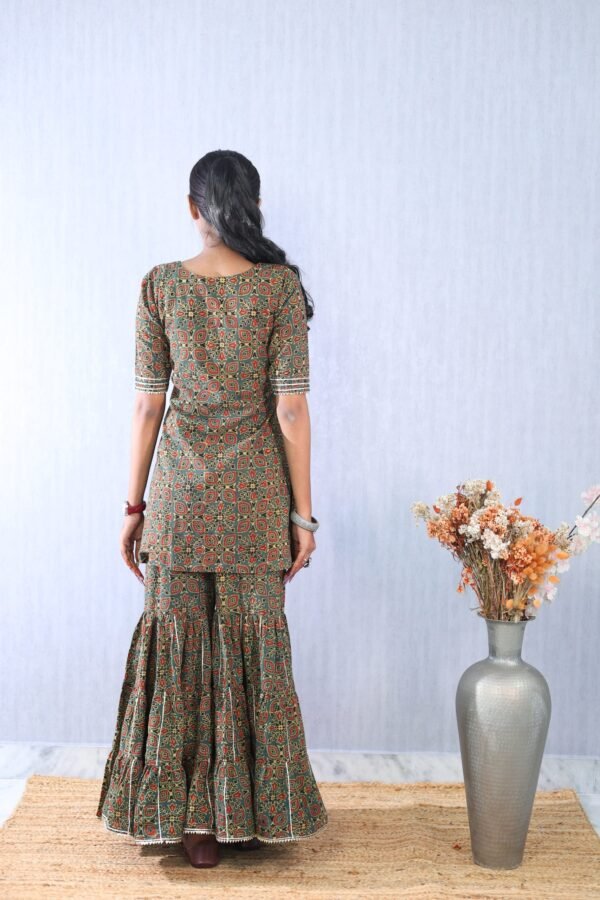 Ajrakhiya Collection – Sharara Set - Image 3