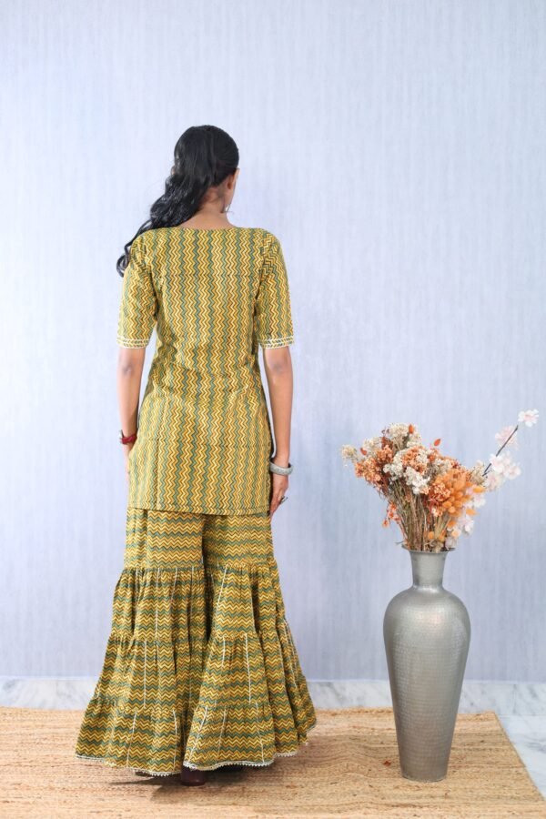 Ajrakhiya Collection –  Sharara Set - Image 3