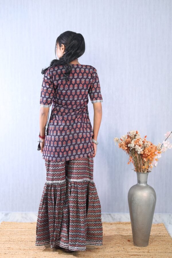 Ajrakhiya Collection – Sharara Set - Image 4