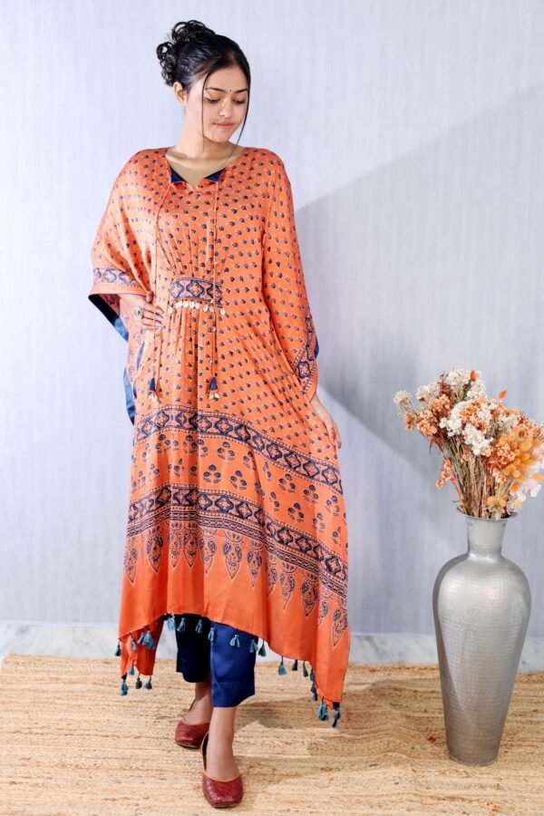 Modal Silk Kaftan – Ajrakhiya Collection