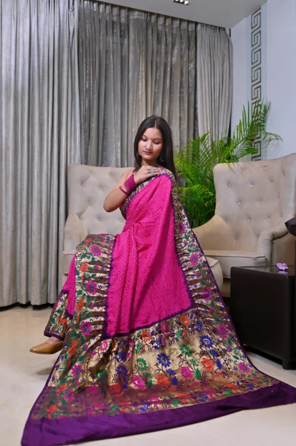 मुलगी - Raai Daana Bandhej Pure Gajji Silk Saree