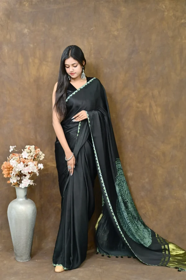 Shibori Tie & Dye Gajji Modal Silk Saree